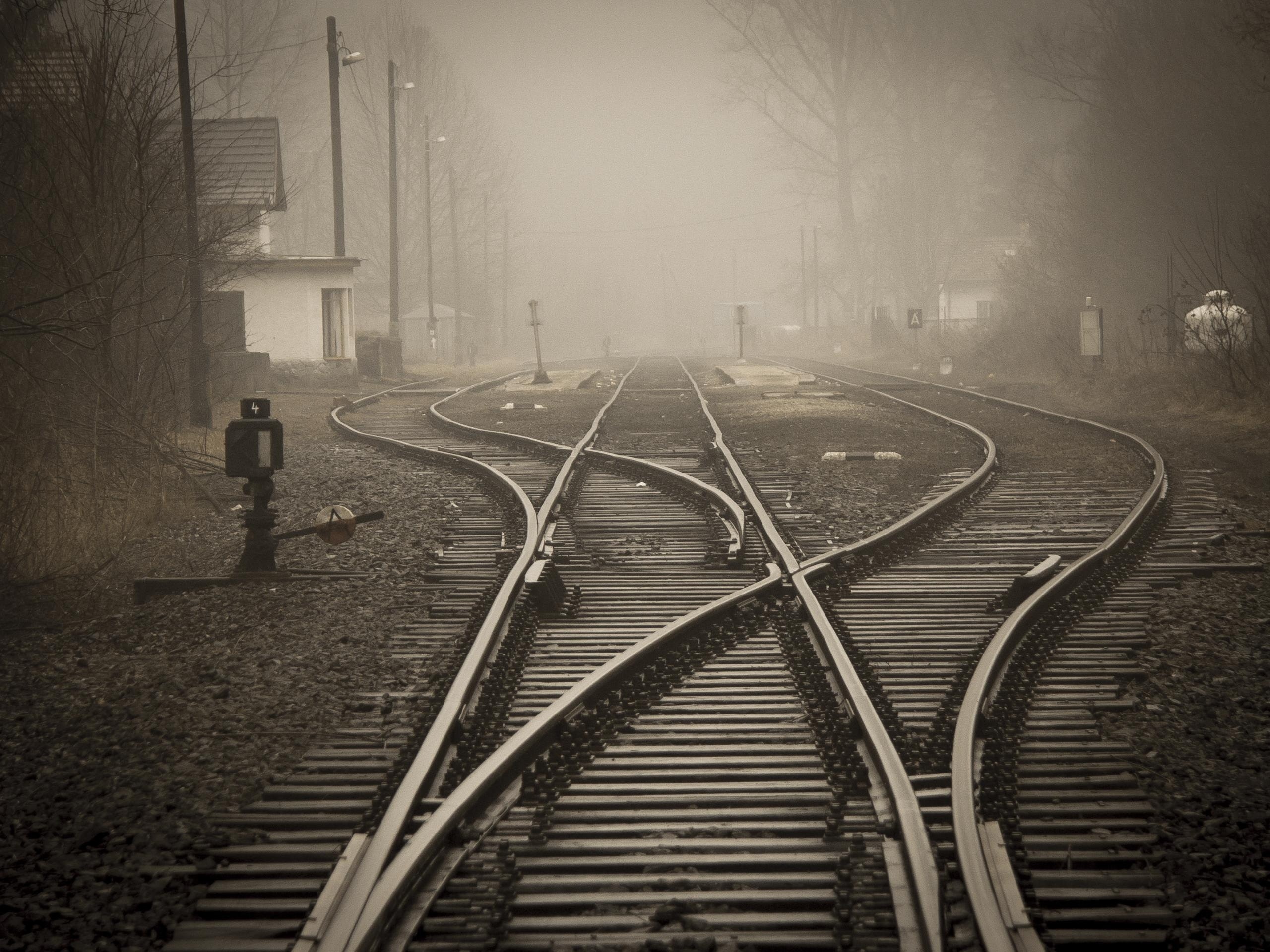 Train Tracks in mist